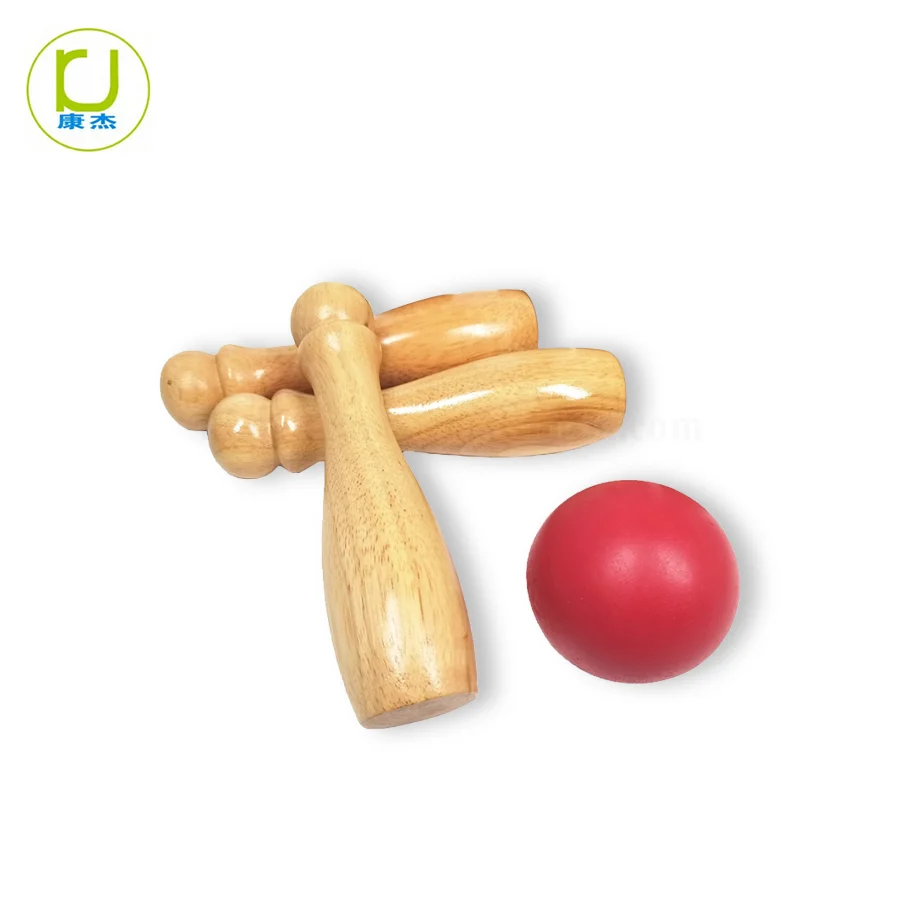 Classic Wood Skittle Game Bowling Set for Family and Kids