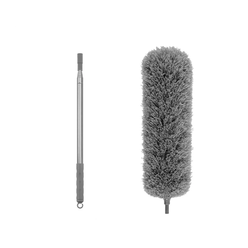 Elongated Stainless Steel Pole Duster With Feather Handle Car Cleaning Brush Retractable Dusting Household Dusters for Cleaning