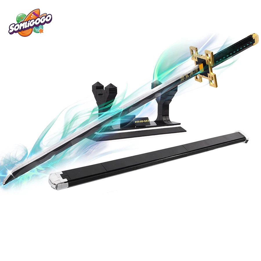 SL Creative Design DIY Anime Katana Knife Weapon Model Assembly Simple Kids Building Blocks Montessori Plastic Educational Toys