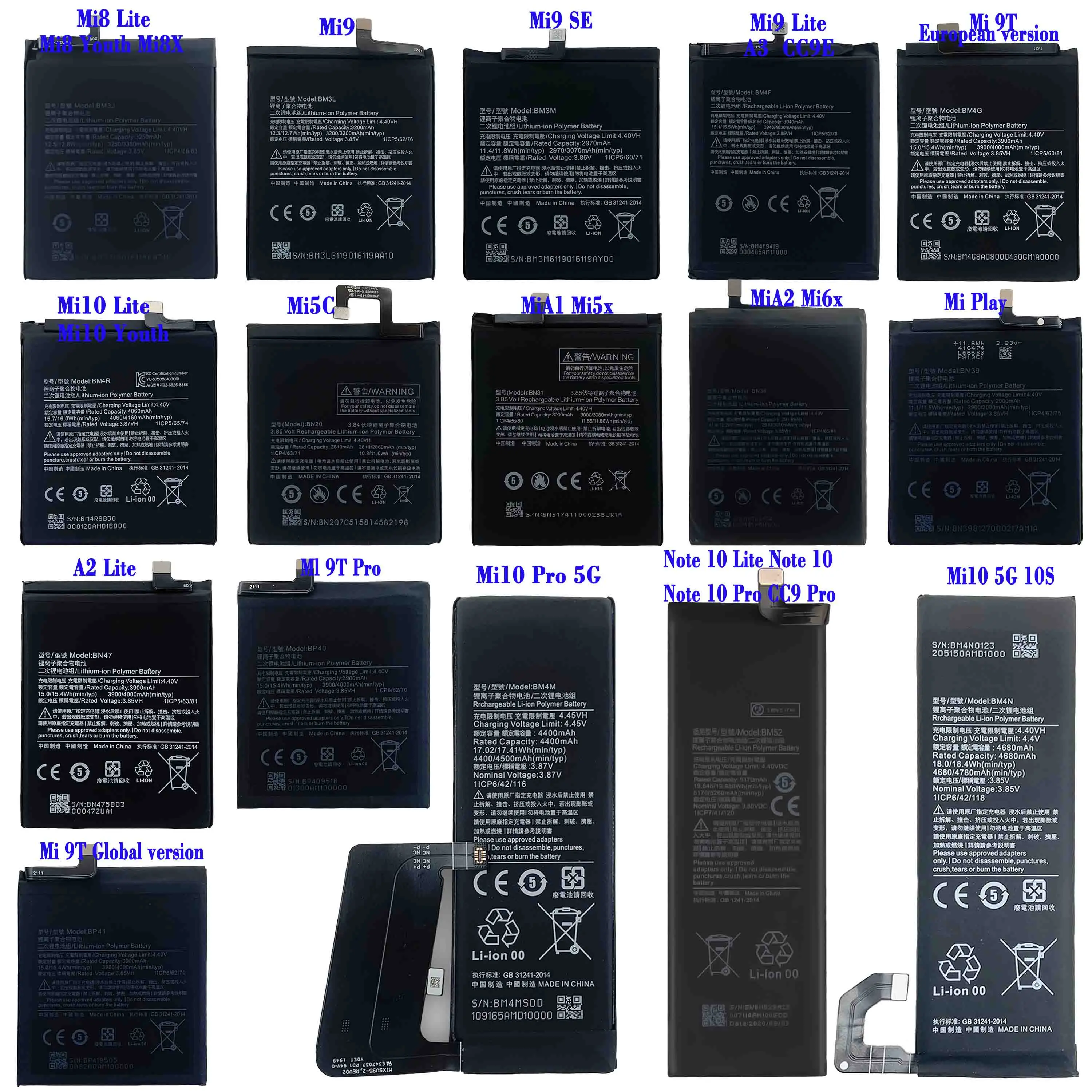 Прямая продажа с фабрики батарея для xiaomi mi 3 4 5 6 4i 4C 5s Plus 4s Pro мА/ч. аккумулятор замена redmi все