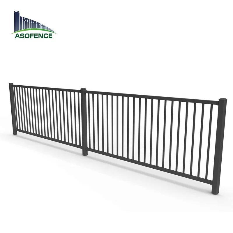 High Quality Aluminum Picket Fence Easily Assembled Outdoor Black 6ft X 8ft Zinc Garden Aluminum Fence