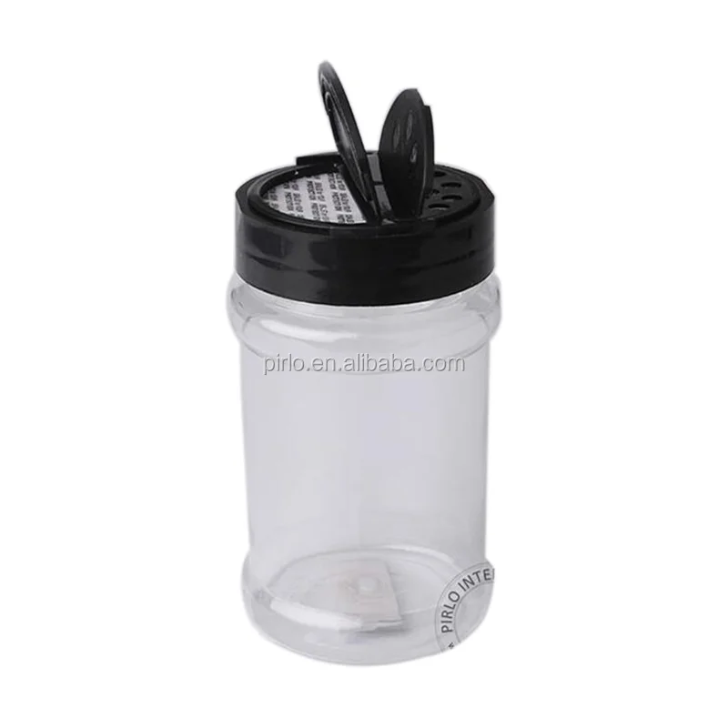 Wholesale empty 300ml Plastic Salt Shaker Bottle 10oz Spice Container Pepper Bottles with Flip Cap For BBQ