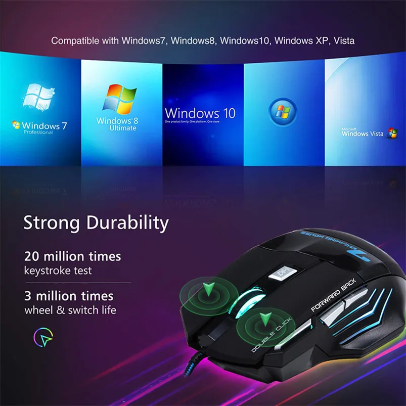  RGB Backlight Colored Wired Gaming Keyboard and Mouse Combos Russian Keyboards PC Laptop Gamer Daily