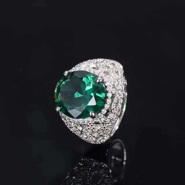 925 Sterling Silver Birthstone Blue Created Sapphire Women Engagement Ring