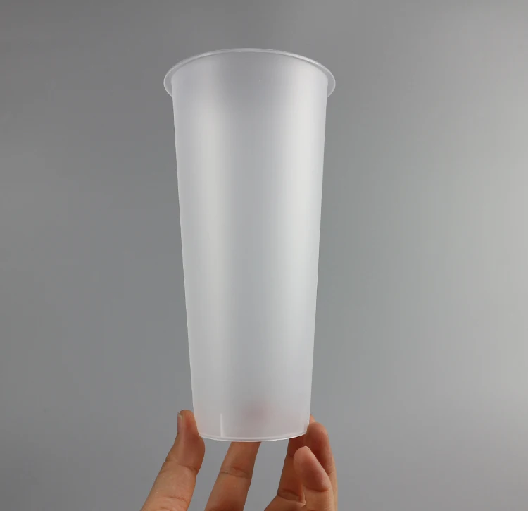
700ml/24oz disposable Clear or Frosted plastic milk tea cup/ Beverage Packaging plastic Cup 