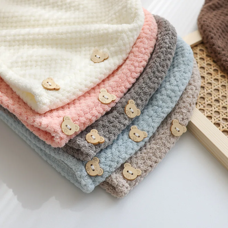 Quick Dry Luxurious Hair Turban Knitted Polyester Hair Towel for Adults Children Woven Wrap for Long & Thick Curly Hair Use Home