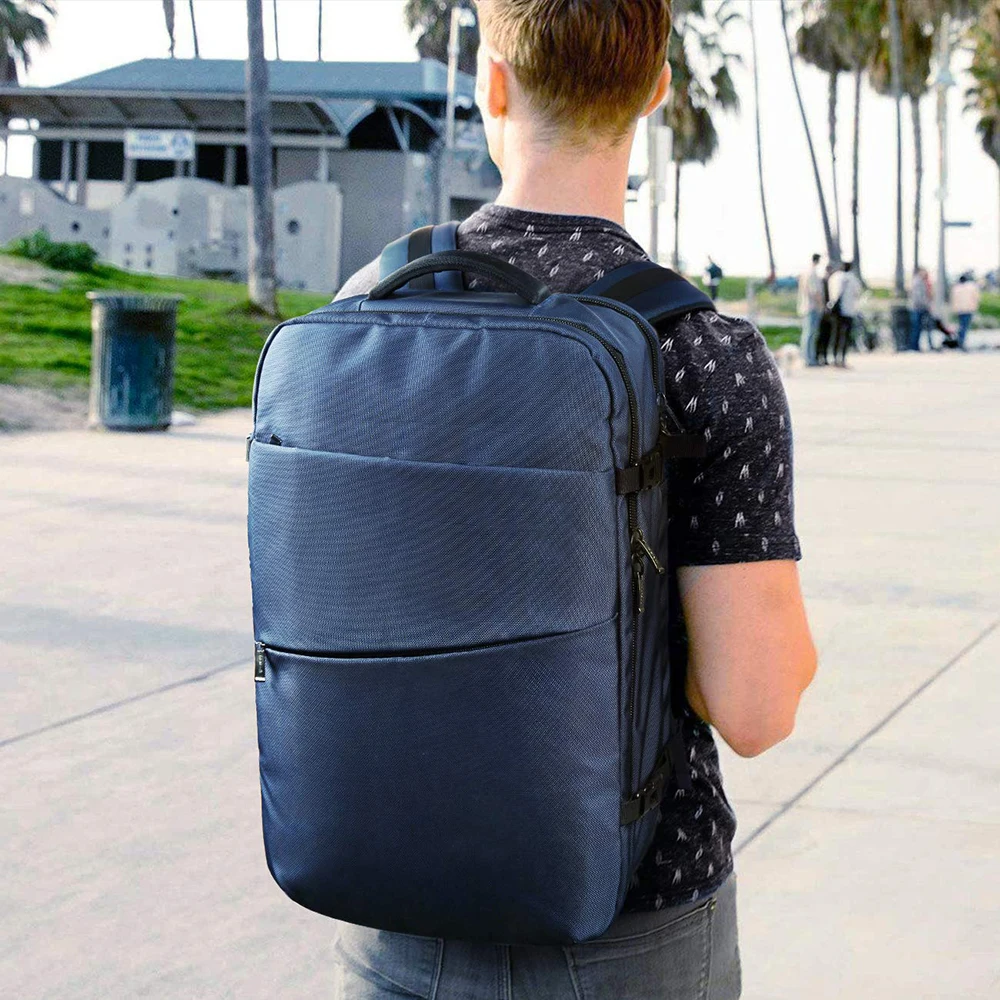 17 inch Laptop Backpack Flight Approved Men travel Backpack Business Bag with luggage belt