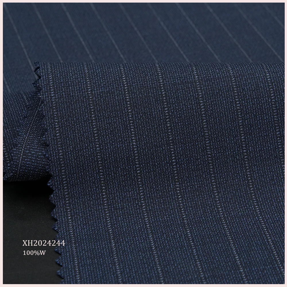 100% -Wool Spot Goods Worsted Merino Luxury Wool/Polyester Italian Suiting Fabric Suiting Fabric Men Suits