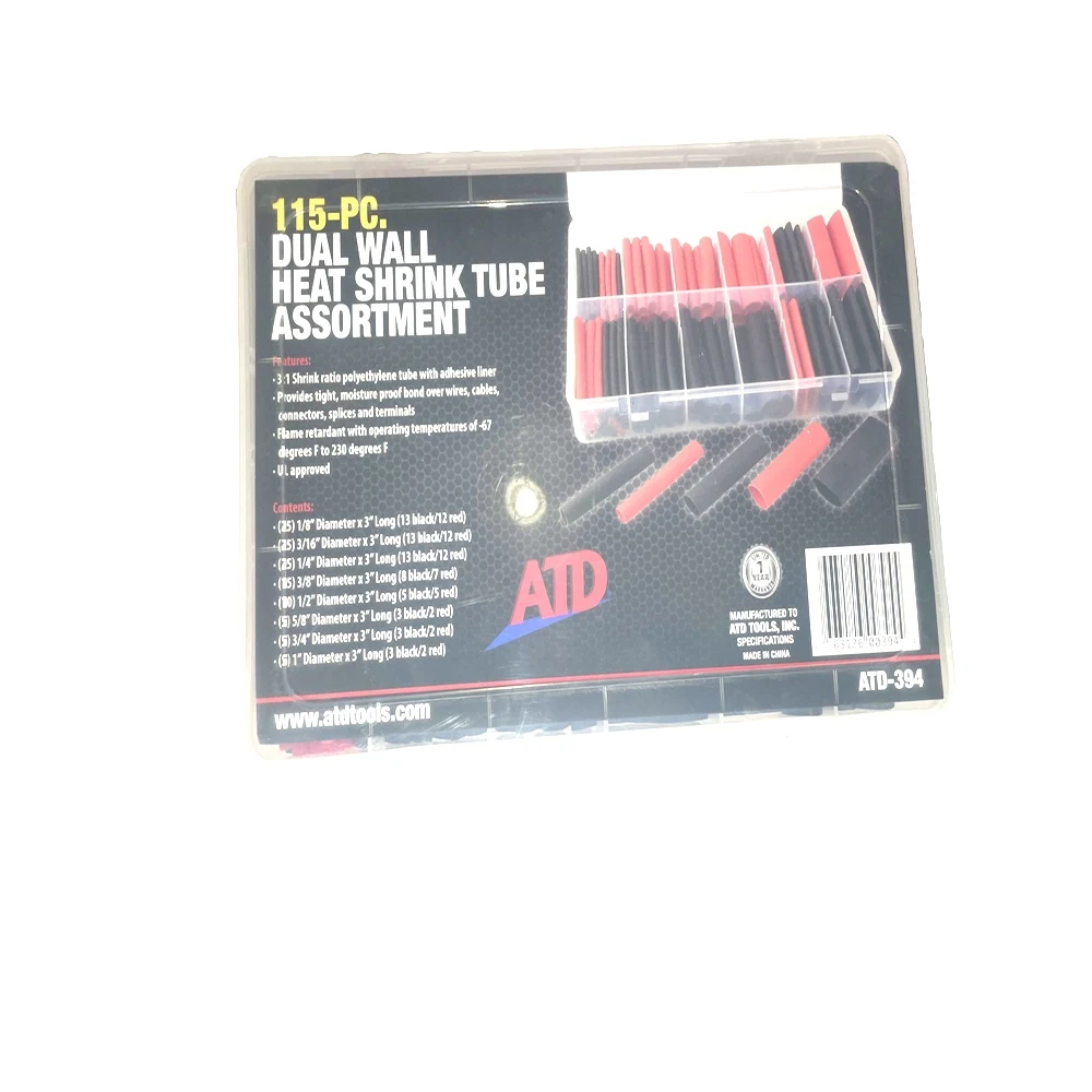 115pc Double Wall Heat Shrink Tube Assortment good quality