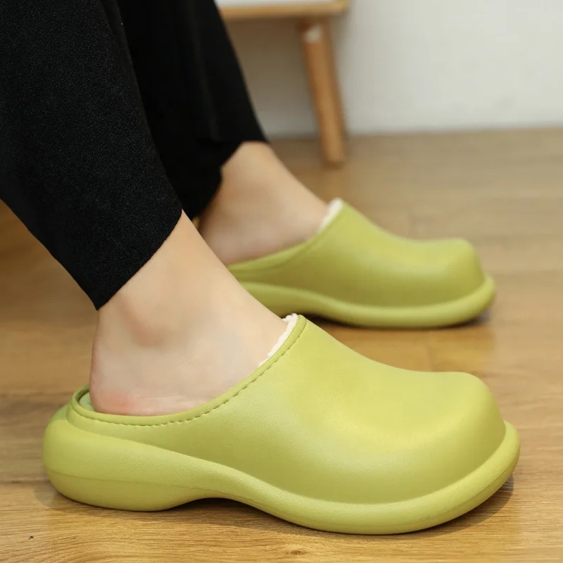 Stnm slip winter unisex adult home slippers  Plush women cross sandals waterproof bedroom warm slipper for ladies