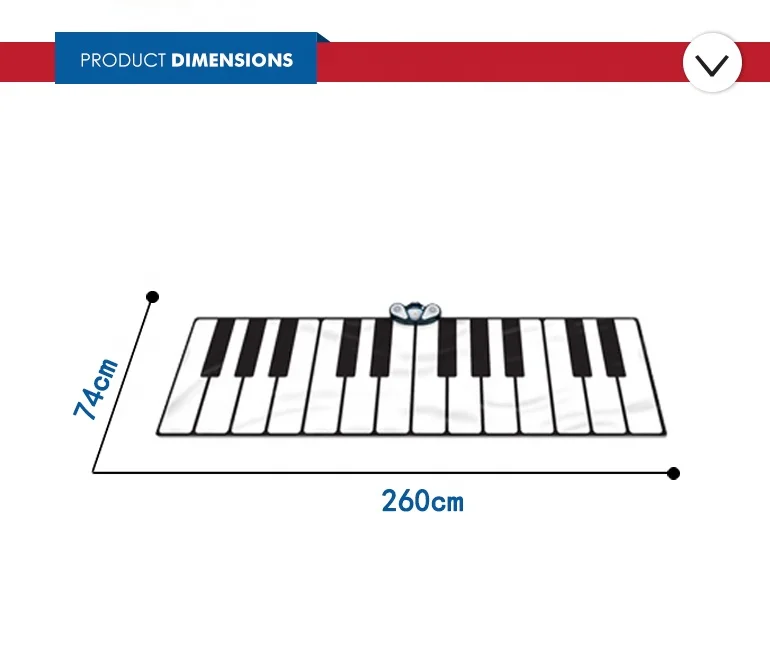 Popular design activity musical instruments educational learning baby piano keyboard play mat for eco-friendly