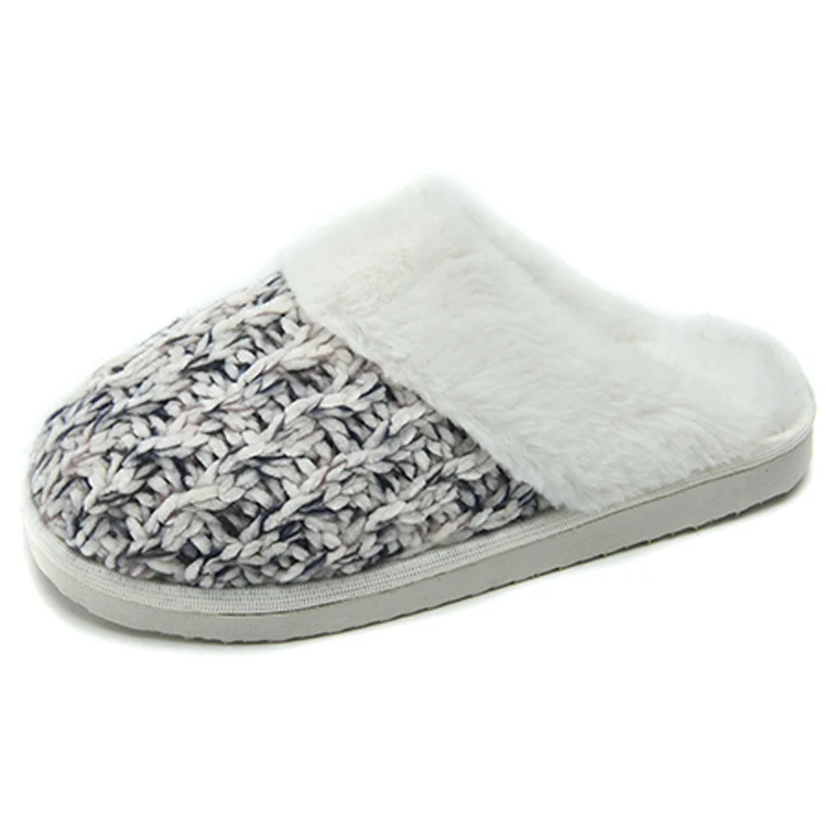 Wholesale Fashion Comfortable Soft Knits Popular Winter Warm EVA Outsole Indoor Room Slippers for Women