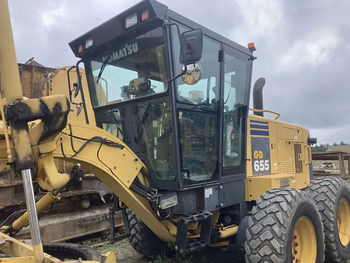 used motor grader KOMATSU 655 original Japan in good condition with cheap price Excellent performance