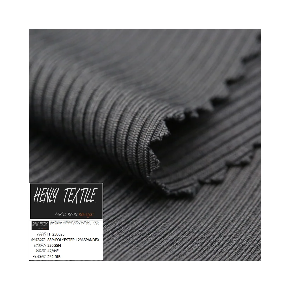 HTCF230625 88%POLYESTER 12%SPANDEX 320GSM Knitted Fabric for Casual Clothing