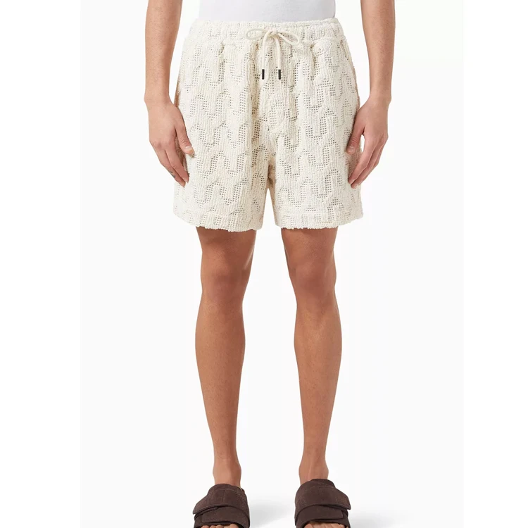 Customized Loose Fit Natural Comfort Pockets Breathable Design Crochet Shorts In Cotton Blend Shorts For Men