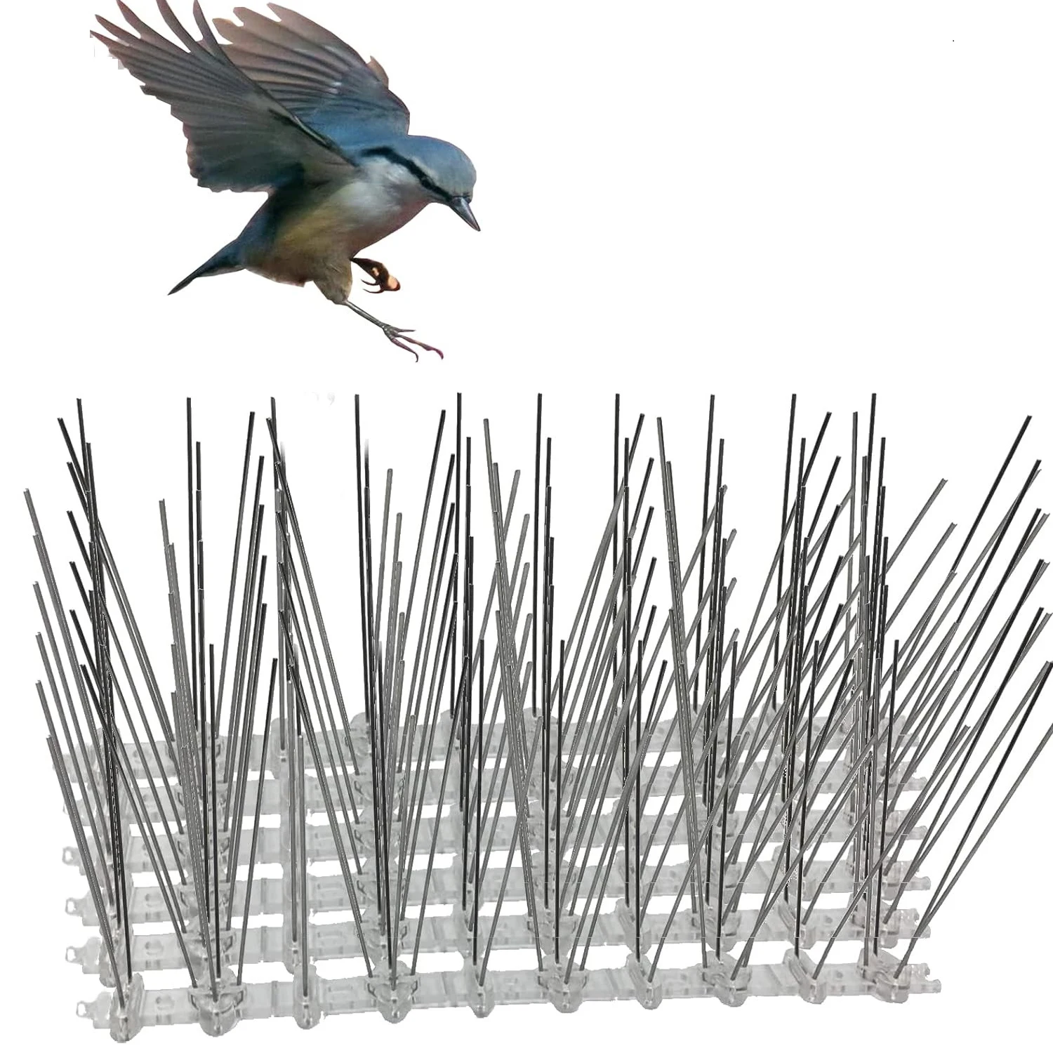 Upgraded Bird Spikes for Outside Squirrel Raccoon Pigeon Cat Animal Deterrent Spikes