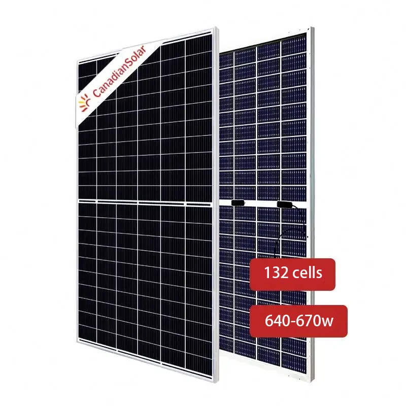 На сетке CSI 640W 650W 660W 670w бифациальные солнечные панели для гибридной солнечной системы