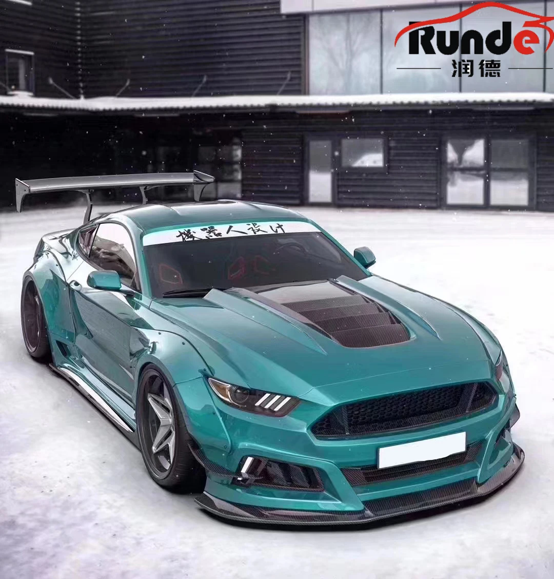Runde Robot Style Body Kit For Ford Mustang 2015-2017 Front Bumper Front Lip Side Skirt Wheel Eyebrow Rear Lip Hood Rear Spoiler