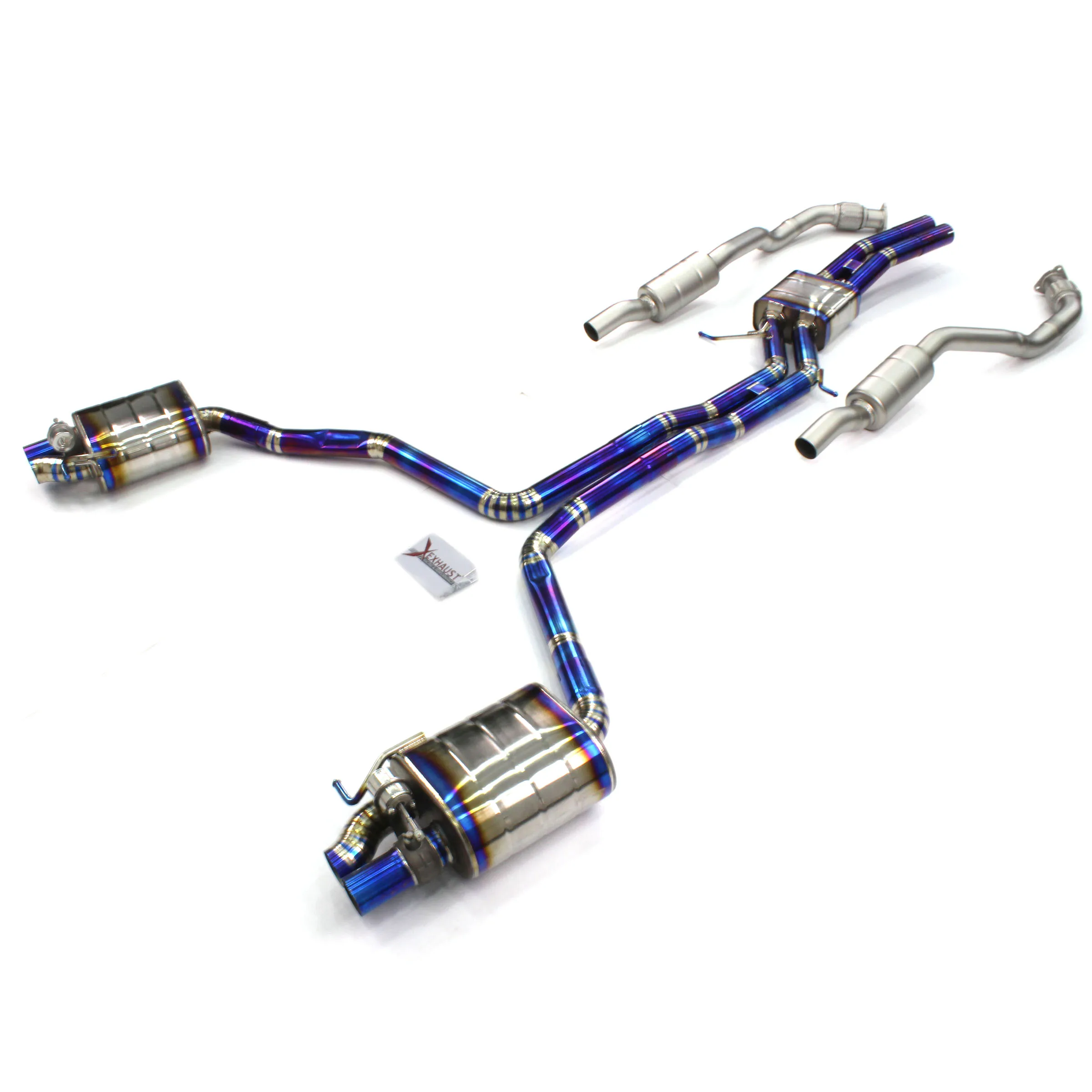 Для Audi S6 S7 RS6 C7 RS7 Titanium catback выхлопные трубы теплозащитный резонатор для передней глушитель клапана выхлопной