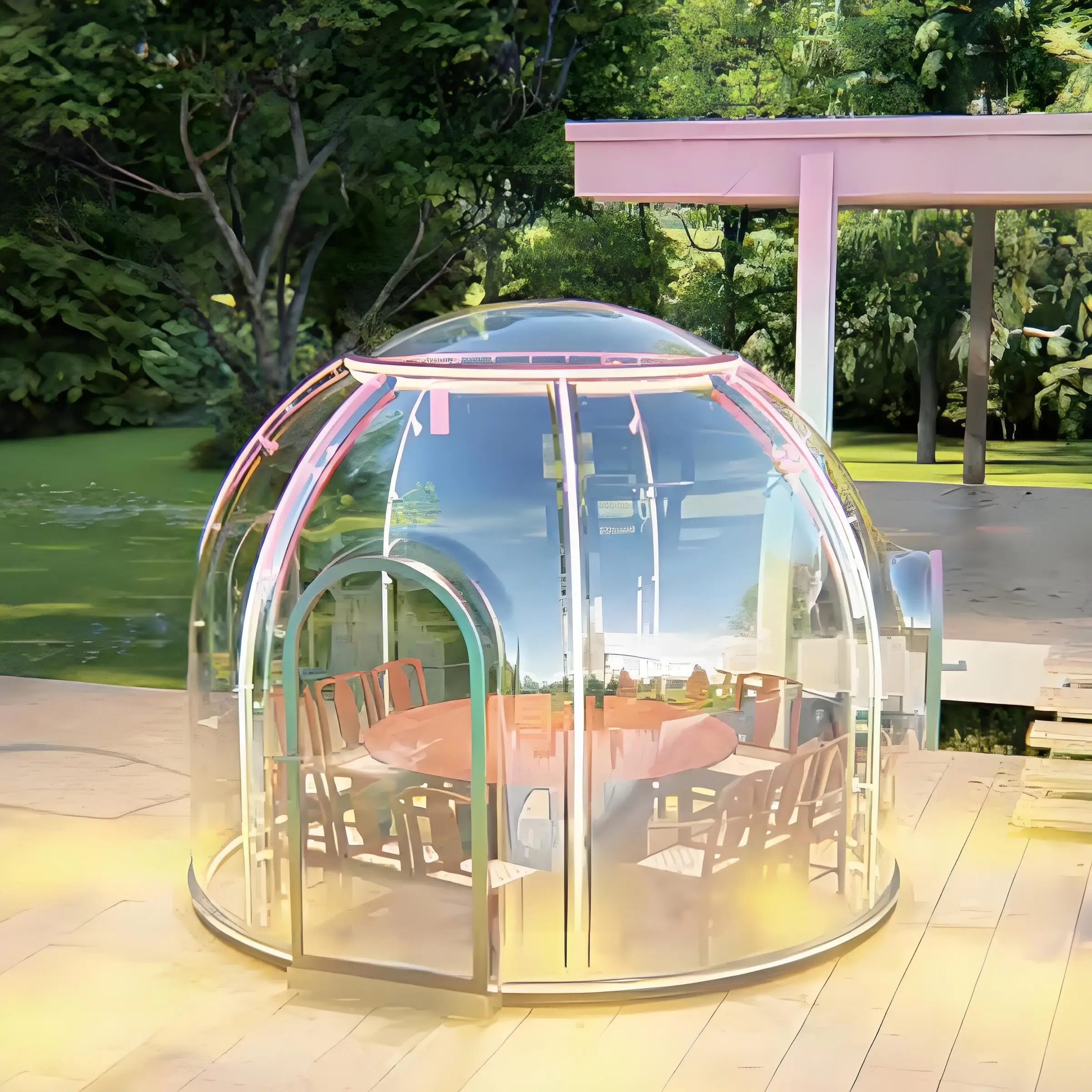 full house luxury camping dome geodesic transparent garden igloo round house