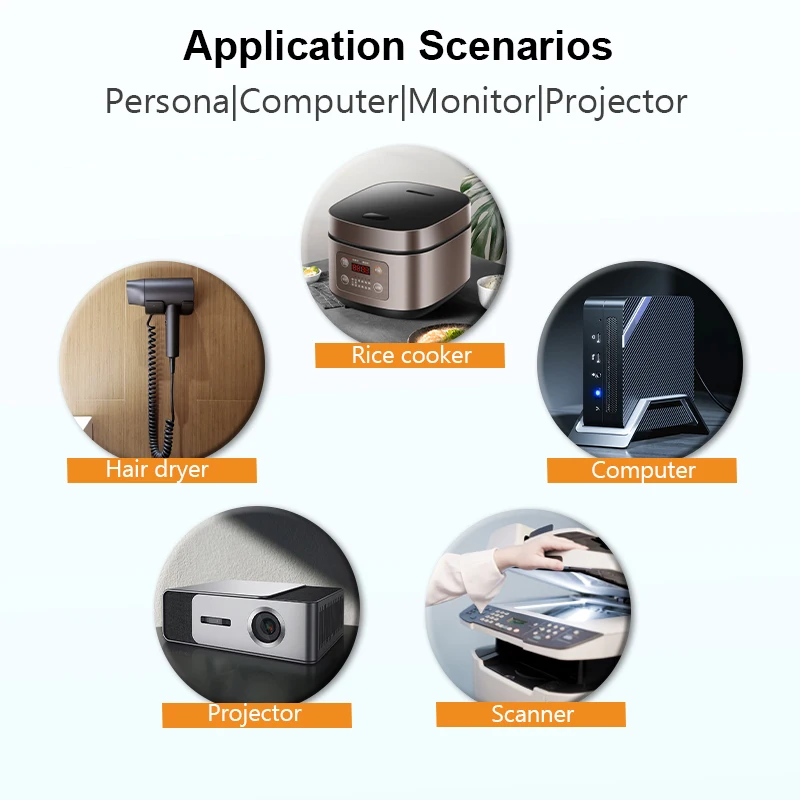 Huanchain European standard EU 2Pin Power Cable plug to IEC320 C13 C15 AC 10A/6A 250V Lead 3 Pin cable power extension cord