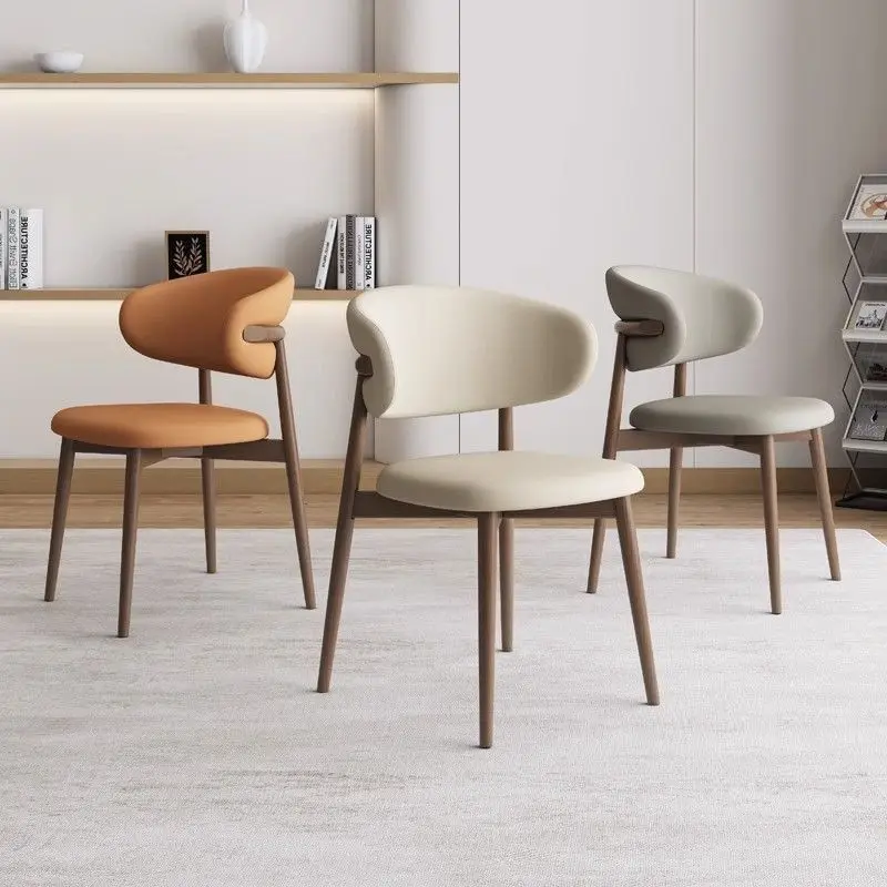 Italian Modern Minimalist Design Dining Chair with Casual Style and Metal Legs for Casual Dining Rooms, Hotels and Bedrooms.