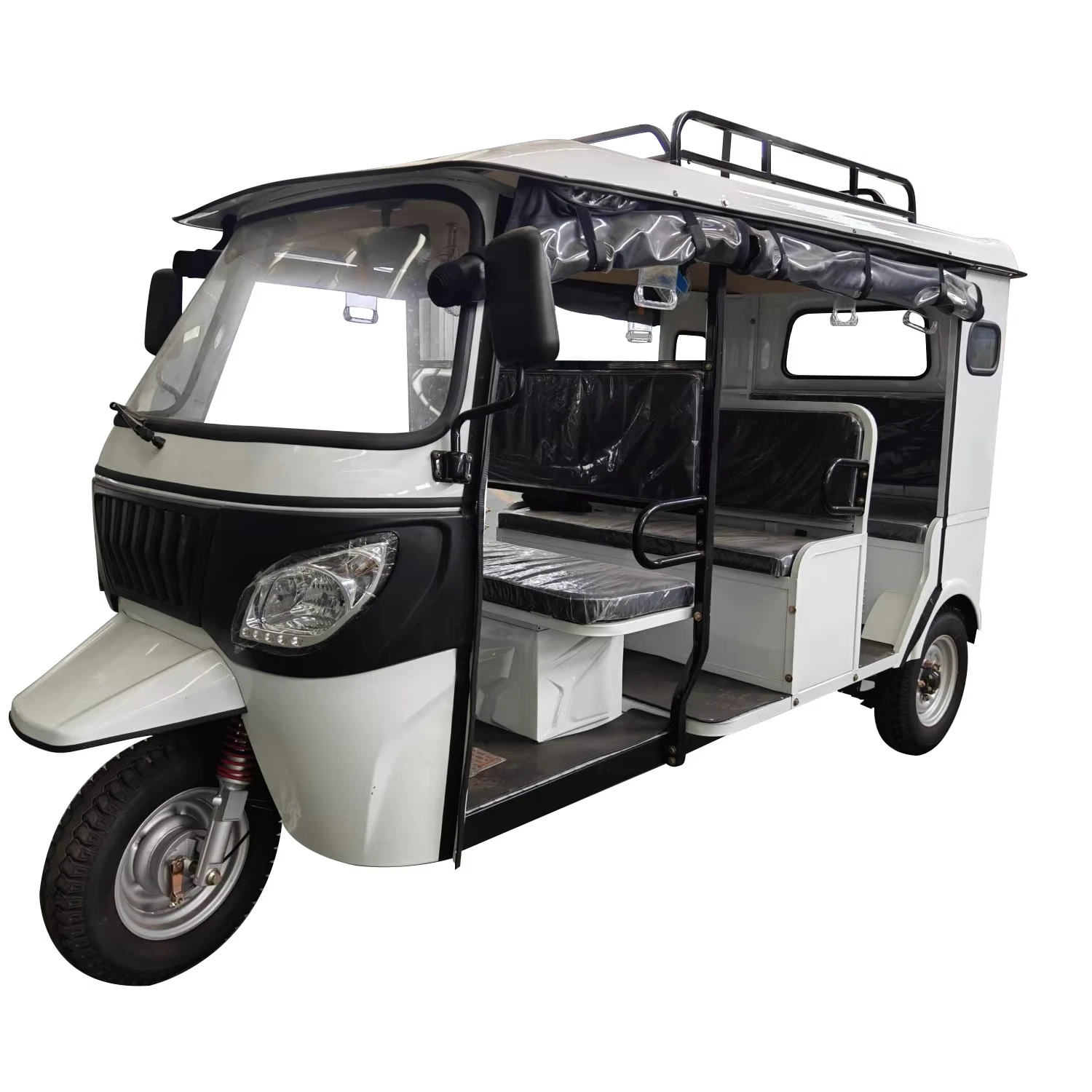 200cc Electric Passenger Taxi Tricycle with 60v 3kw Motor Open Body Design for Cargo Use 250cc Displacement for Tuk Tuk Use