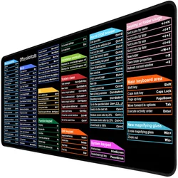 Large Shortcuts Mousepad Natural Rubber Smooth Waterproof Surface Computer Mouse Pad