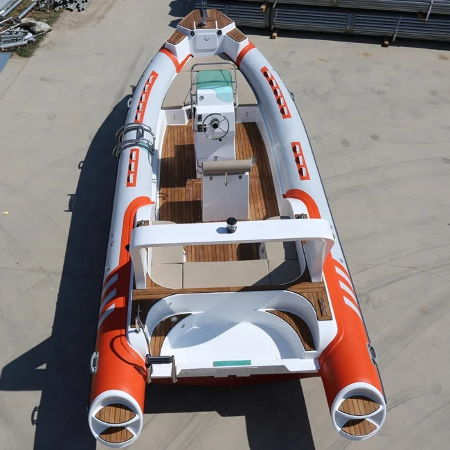 CE 25ft RIB760 Luxury Yacht Sport RIB Boat RIB Fishing Hypalon Inflatable Boat with Outboard Motors