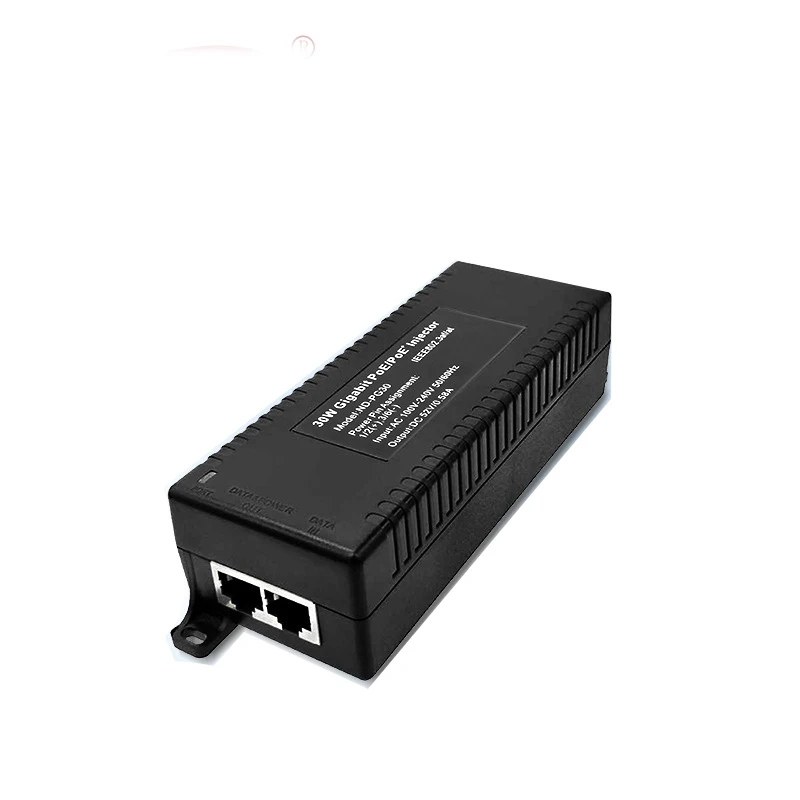 PoE Injector Adapter, PoE+ Injector 30W 10/100/1000Mbps IEEE 802.3af/at Compliant, Up to 100 Meters