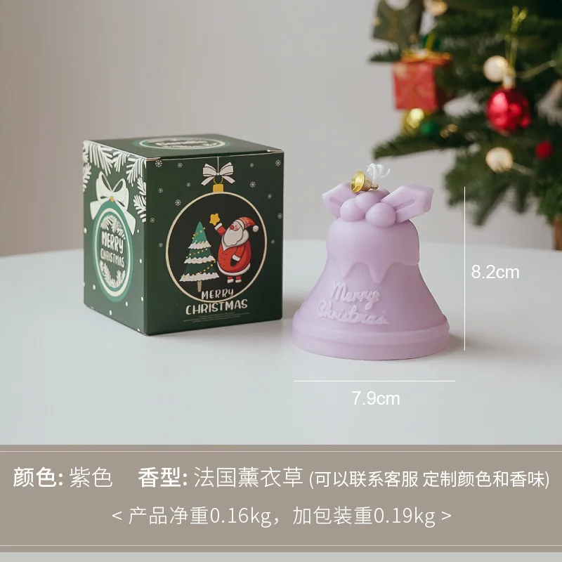 Merry Christmas Hand Cranked Bell Shape for Aromatherapy and Home Decoration Wholesale Gift Handmade Multi Scented Candle