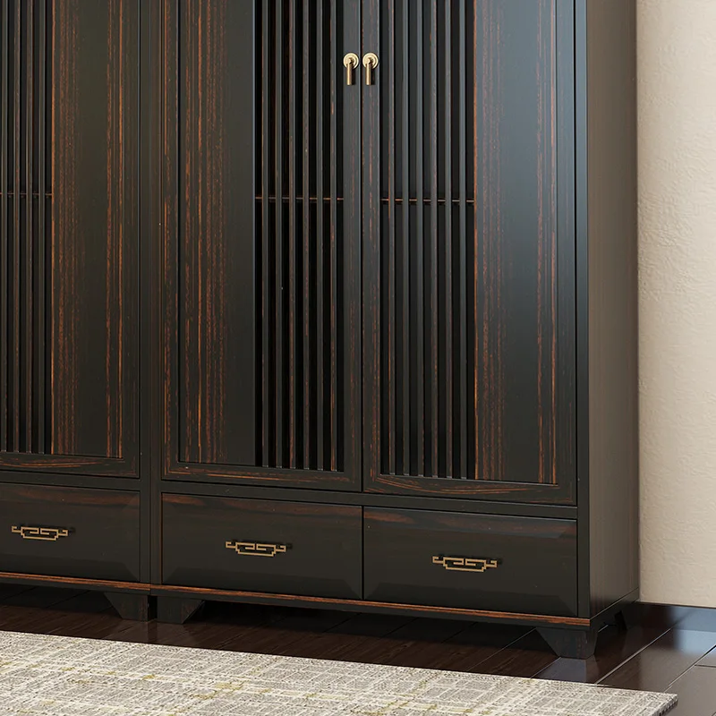 I439 China manufacturer directly sell classical style four doors wardrobe bedroom furniture solid wood wardrobe