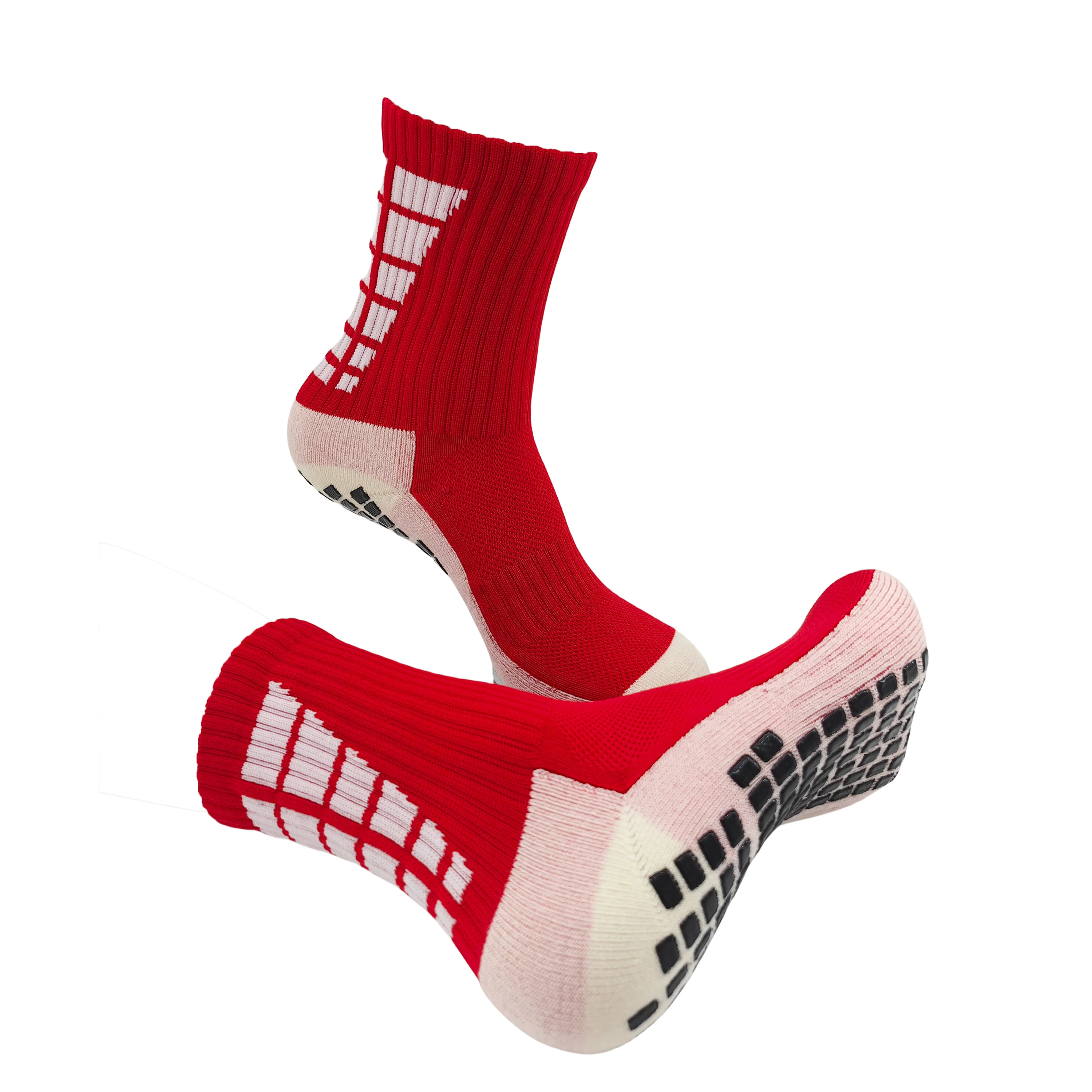 Wholesale custom logo socks red grip football basketball sock anti slip sports socks