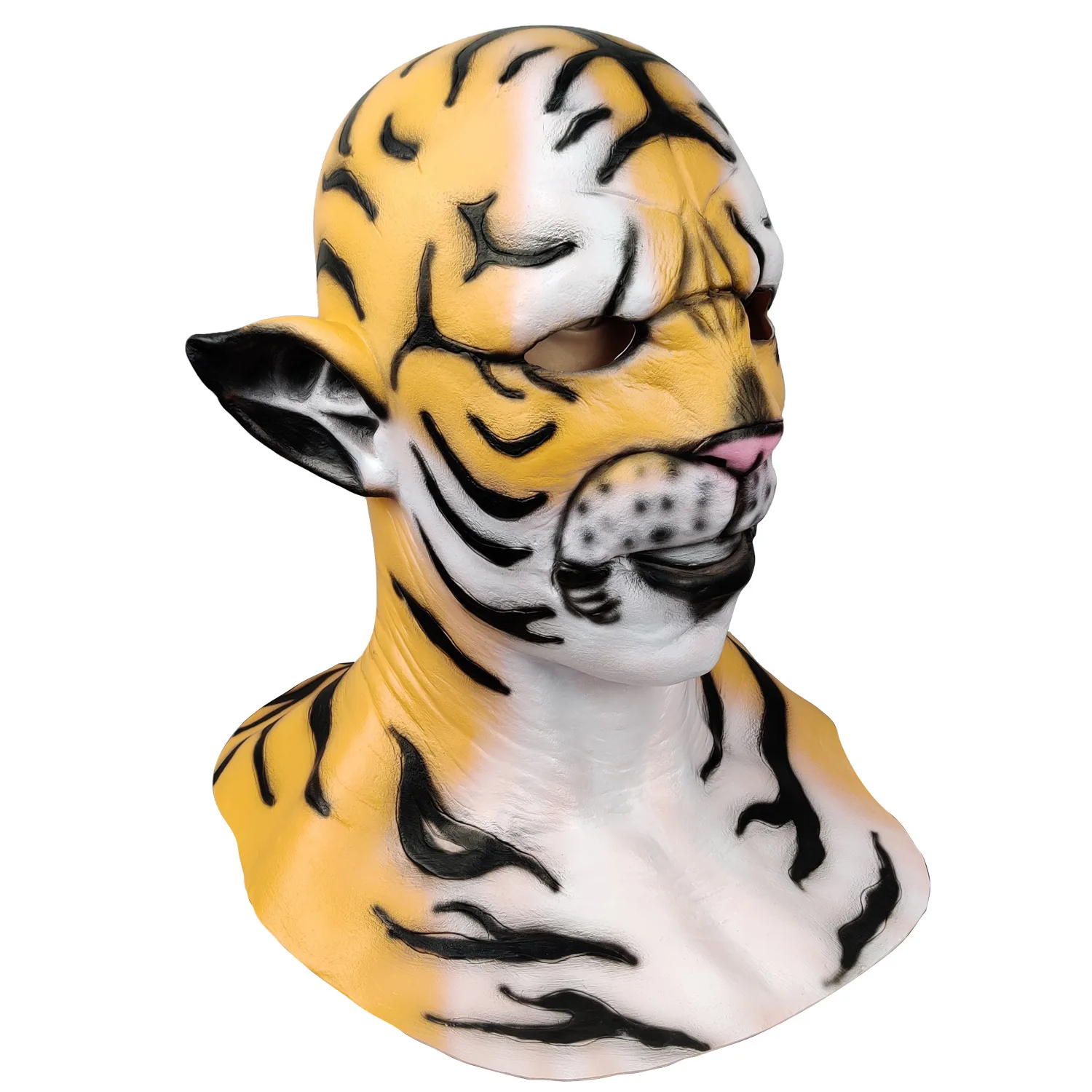 Monster Headgear Silicone Mask Halloween Disguise Props Spoof Cos White Tiger Cosplay Party Stage Performance Role Props