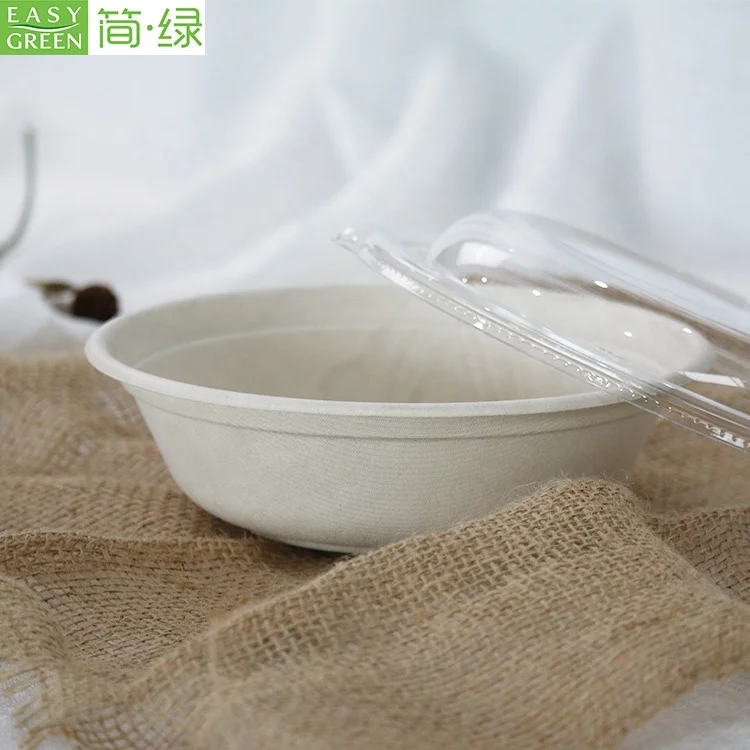 Легко зеленый 100% compostable на вынос sugarcane bagasse биоразлагаемая миска для супа с