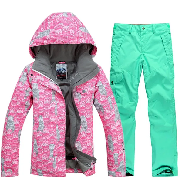 Winter Warm Ski Suit Siamese Double Board Adult Windproof Waterproof Women  Ski Outdoor Jumpsuit