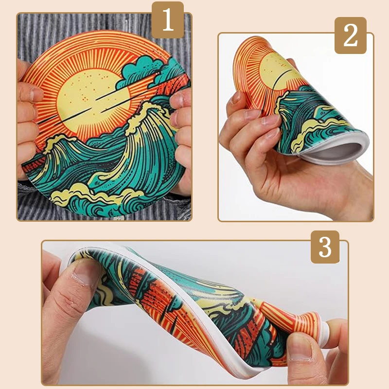 Wholesale Stock Custom Logo Printing Foldable Silicone Flying Disc Golf Disc Toy Blank 6 Inch 55 Gram Sport Soft Fly Disc