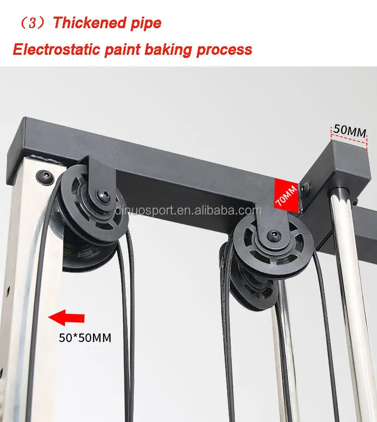 Home Using Adjustable Wall Cable  Pulley System Squat Rack Lat Pull Down Trainer  Plate Loaded cable Station  Machine