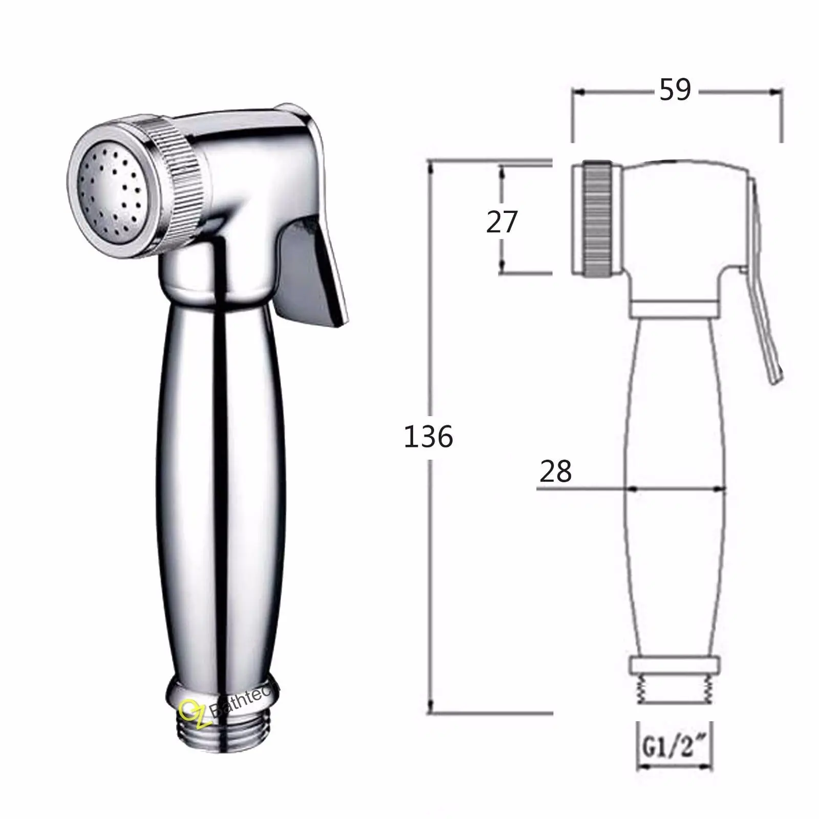 High Competitive Brass Toilet Bidet Shower spray Muslim With Valve 1.2m hose Wall mounted Chrome
