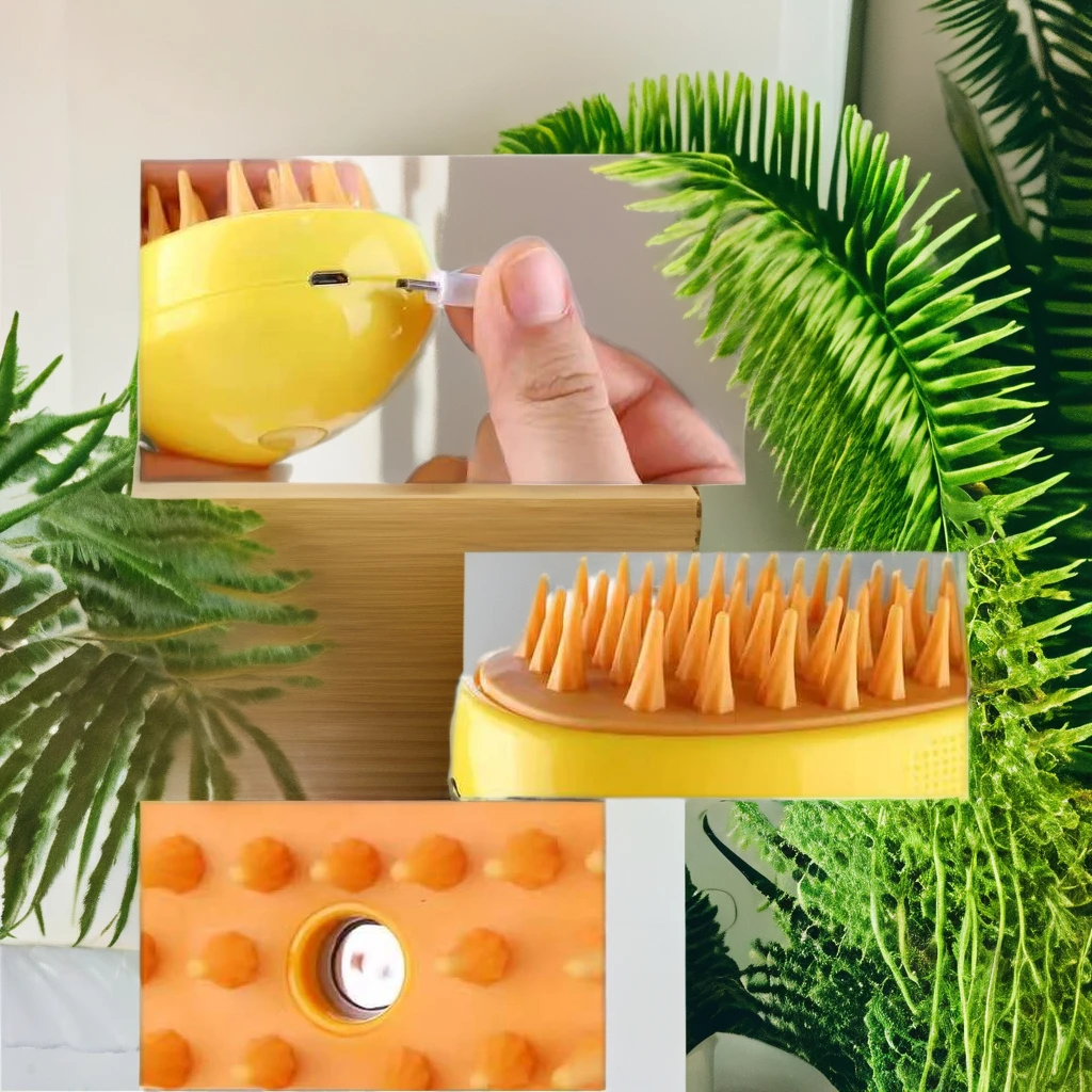 Steamy Cat Brush Pet Steamy Brush Grooming Hair Massage Comb Self Cleaning Hair Remover Electric Spray Steam Cat Hair Brush