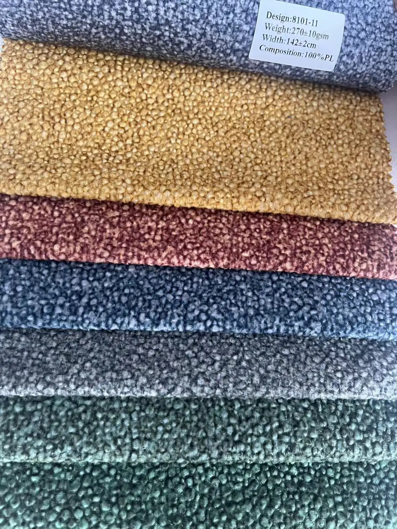 Zhejiang High Quality of Great Design 100%polyester Sofa Fabric Boucle Home Textile Fabric for Sofa Sofa Textiles for Home Dec