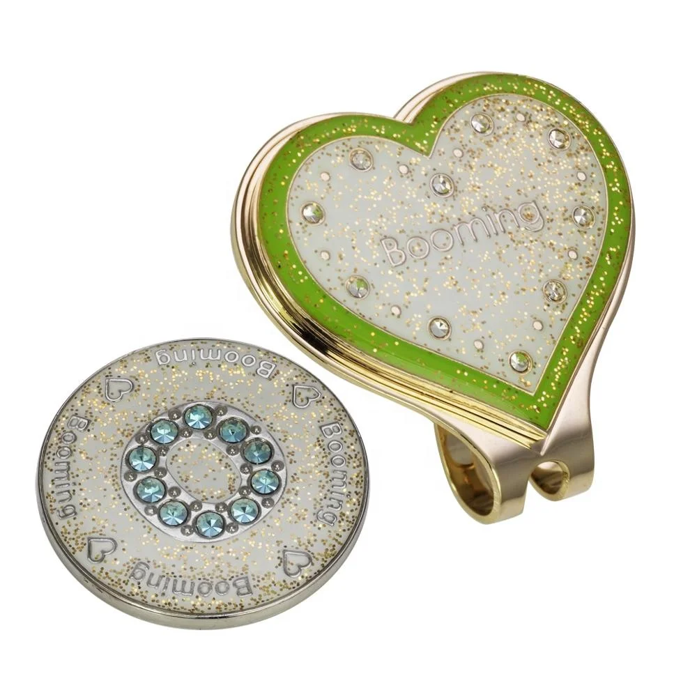 Custom metal magnetic hat clips with crystal ball marker, lady hat clip set