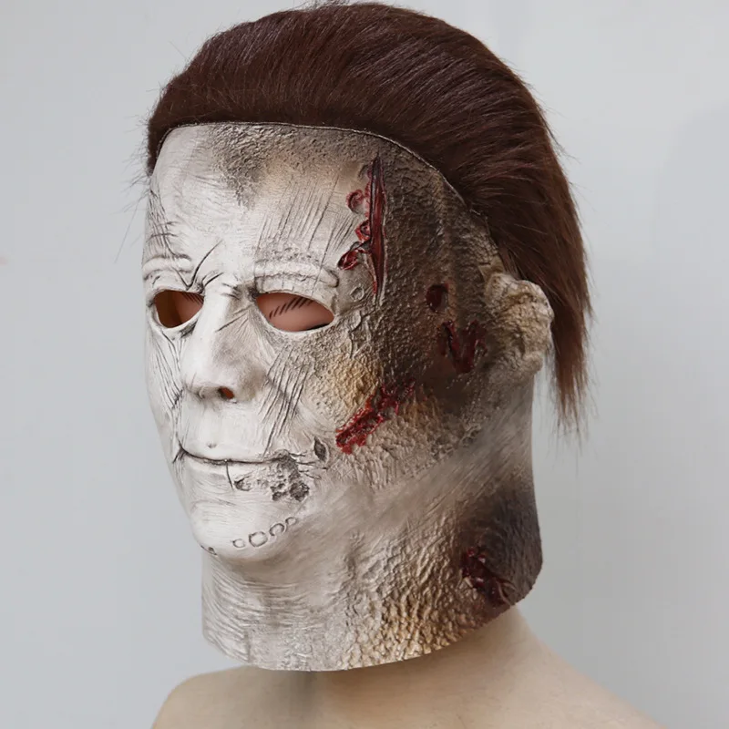 IS0 9001 Factory Hot Sell Michael Myers Mask Horror Movie Cosplay Full Head Latex Halloween Costume Mask for Adult