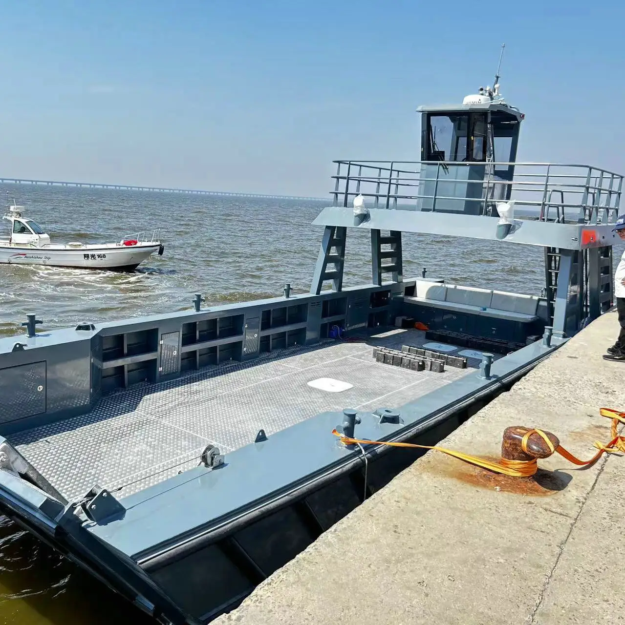 Island transport 14m landing craft aluminum hull work barge carry 12 tons cargo