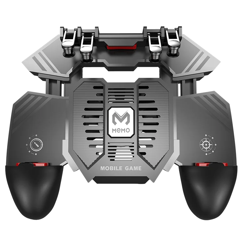 MEMO AK77 plug-in Six Finger All-in-One Mobile Game Controller Free Fire Key Button Joystick Gamepad L1 R1 Trigger