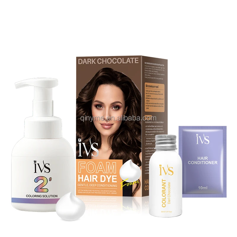 IVS OEM Semi Permanent Pink Hair Color Shampoo Foam Bubble Color Hair Dye