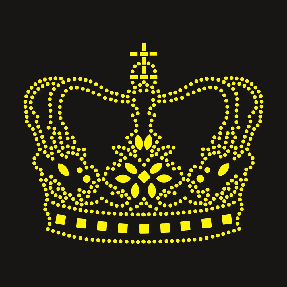 New Designs Red Color Custom Rhinestone Motif Princess Crown Designs Hot Fix Rhinestone Transfer Wholesale Custom Heat Transfer