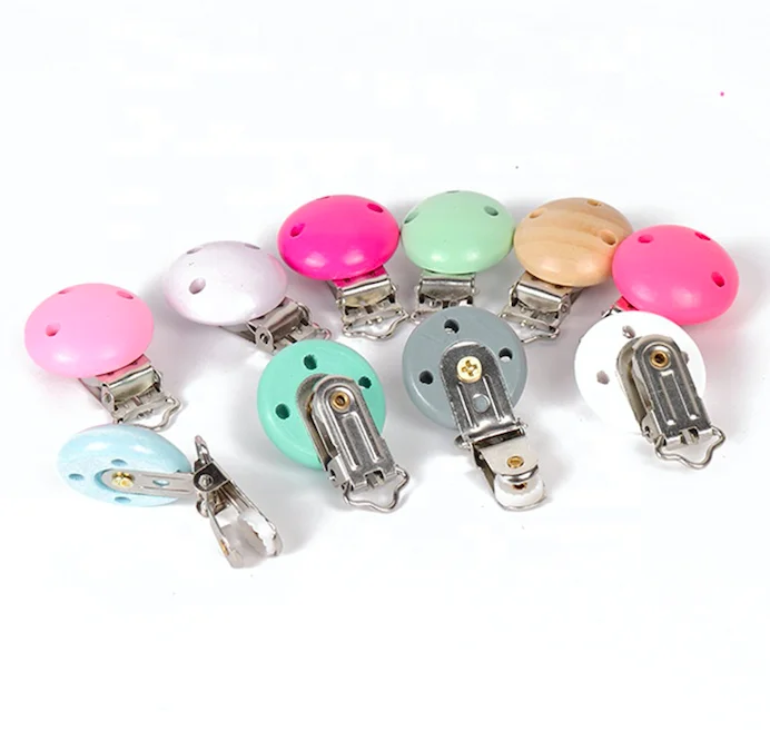 Nipple Chain Teeth Accessories For Three Holes Of Color Round Wooden Baby Pacifier Clip Nipple