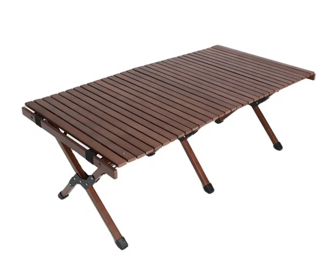 Outdoor Leisure Furniture Camping Wood Folding Roller Table