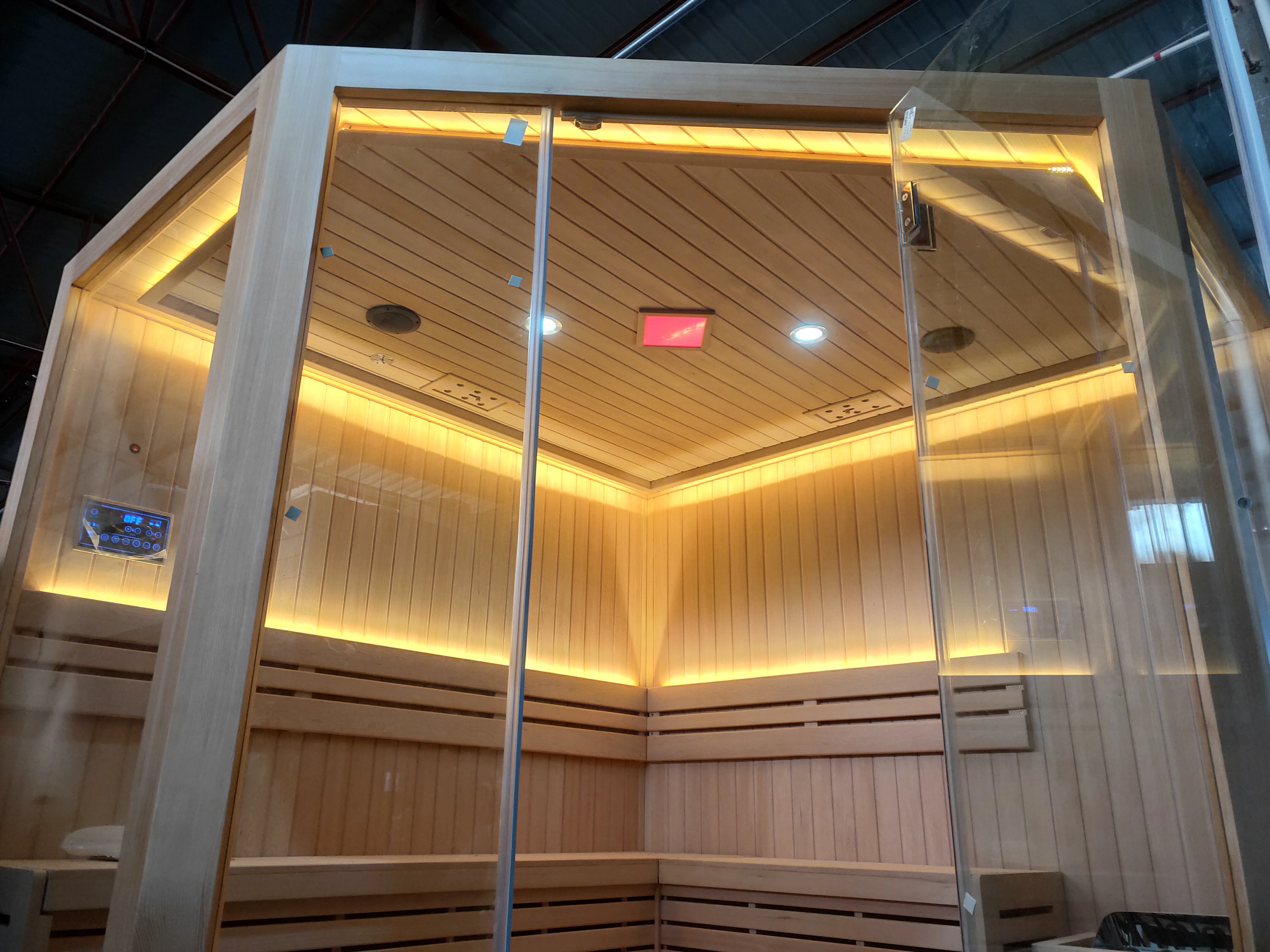 indoor traditional sauna wet steam five corner sauna rooms with sauna stove and stone